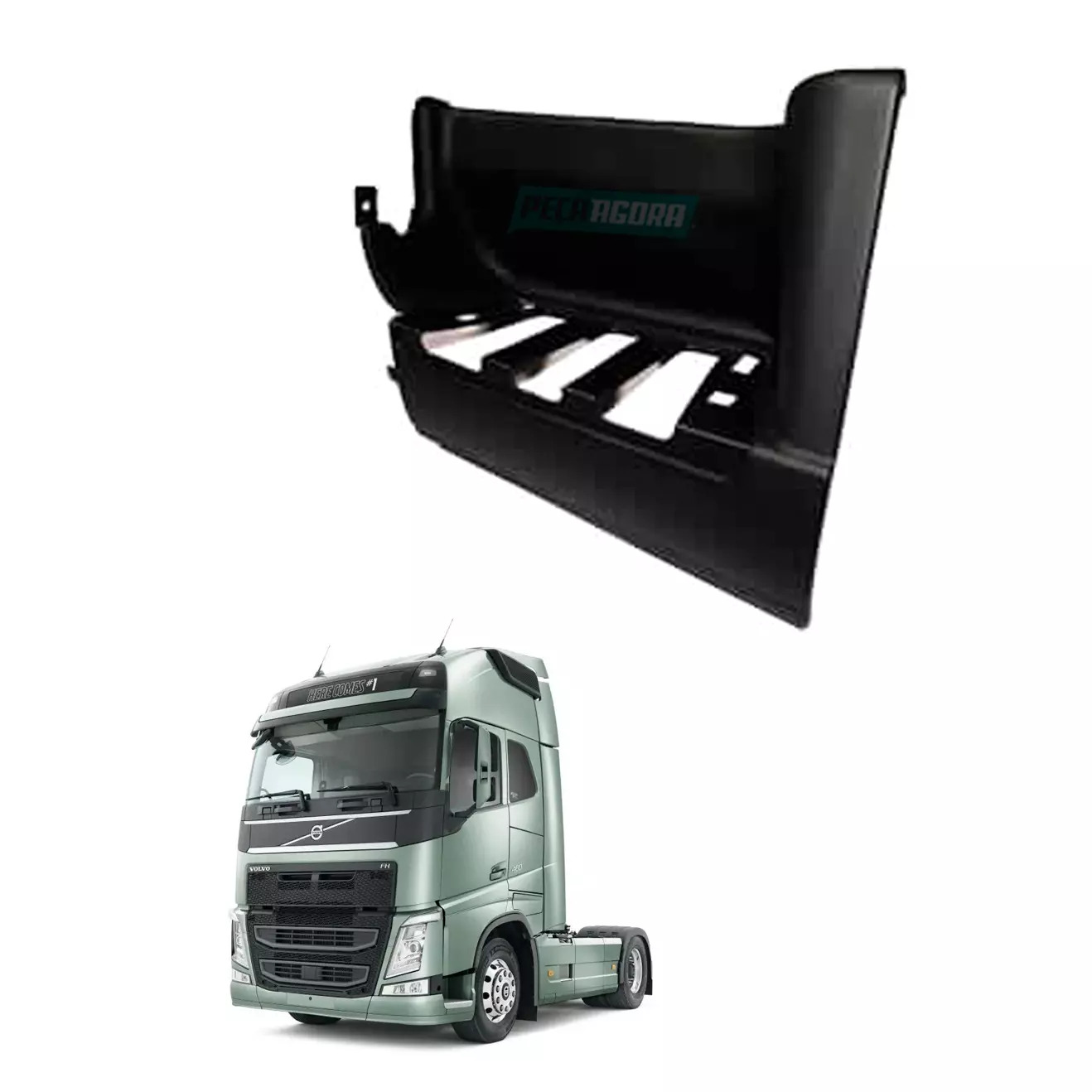 ESTRIBO INFERIOR CABINE LADO ESQ VOLVO FH 2004 A 2014 (3175406:)