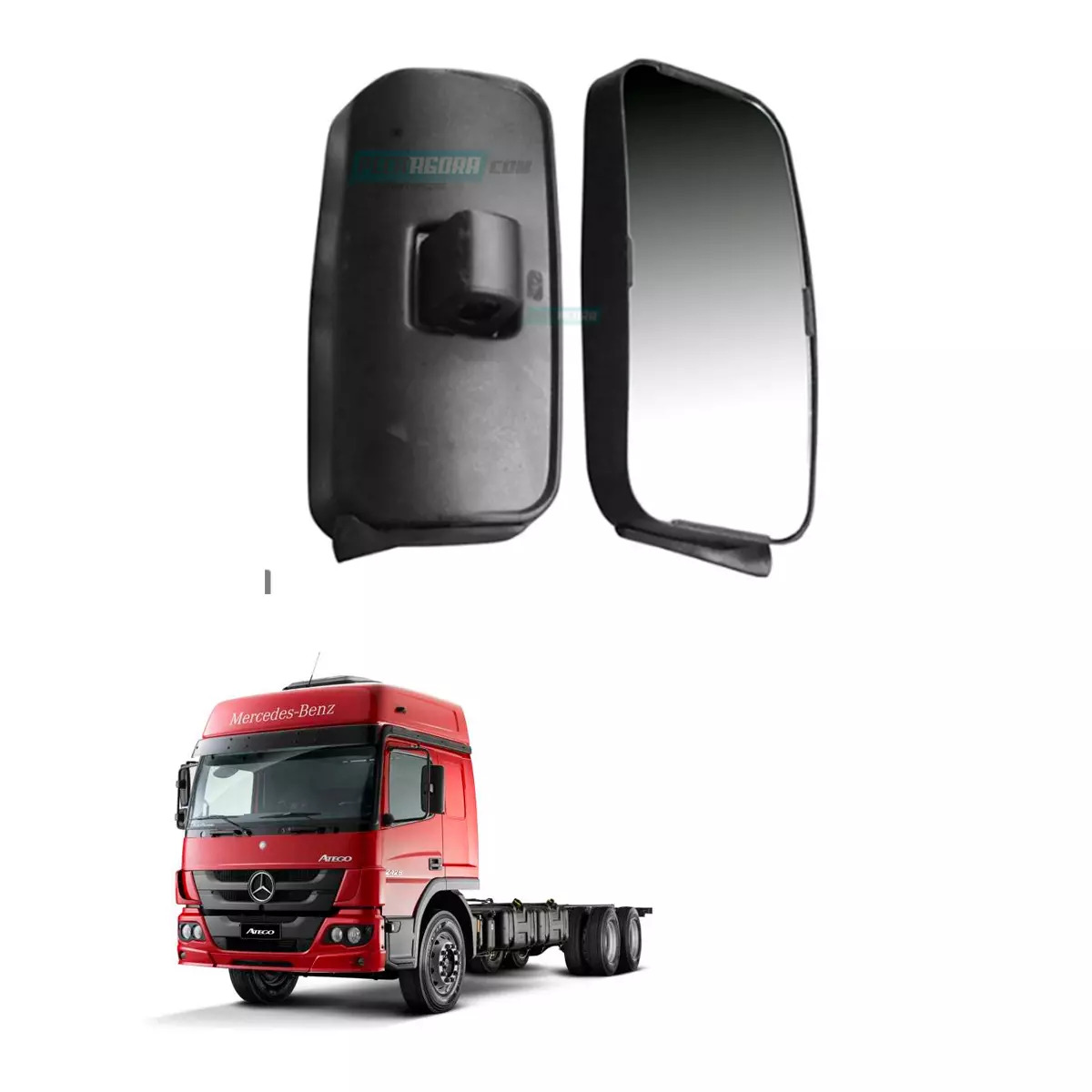 ESPELHO RETROVISOR MANUAL DIR MB ATEGO AXOR 2014... C AQUECEDOR 24V (0008102179-
