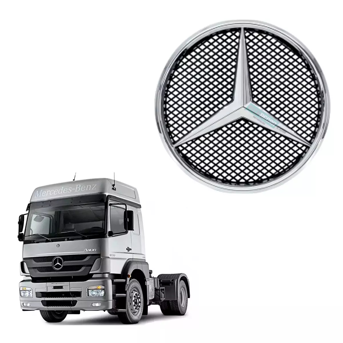 EMBLEMA LOGO ESTRELA FRONTAL MB AXOR 1933 2035 2540 2544 ATEGO MERCEDES BENZ COM