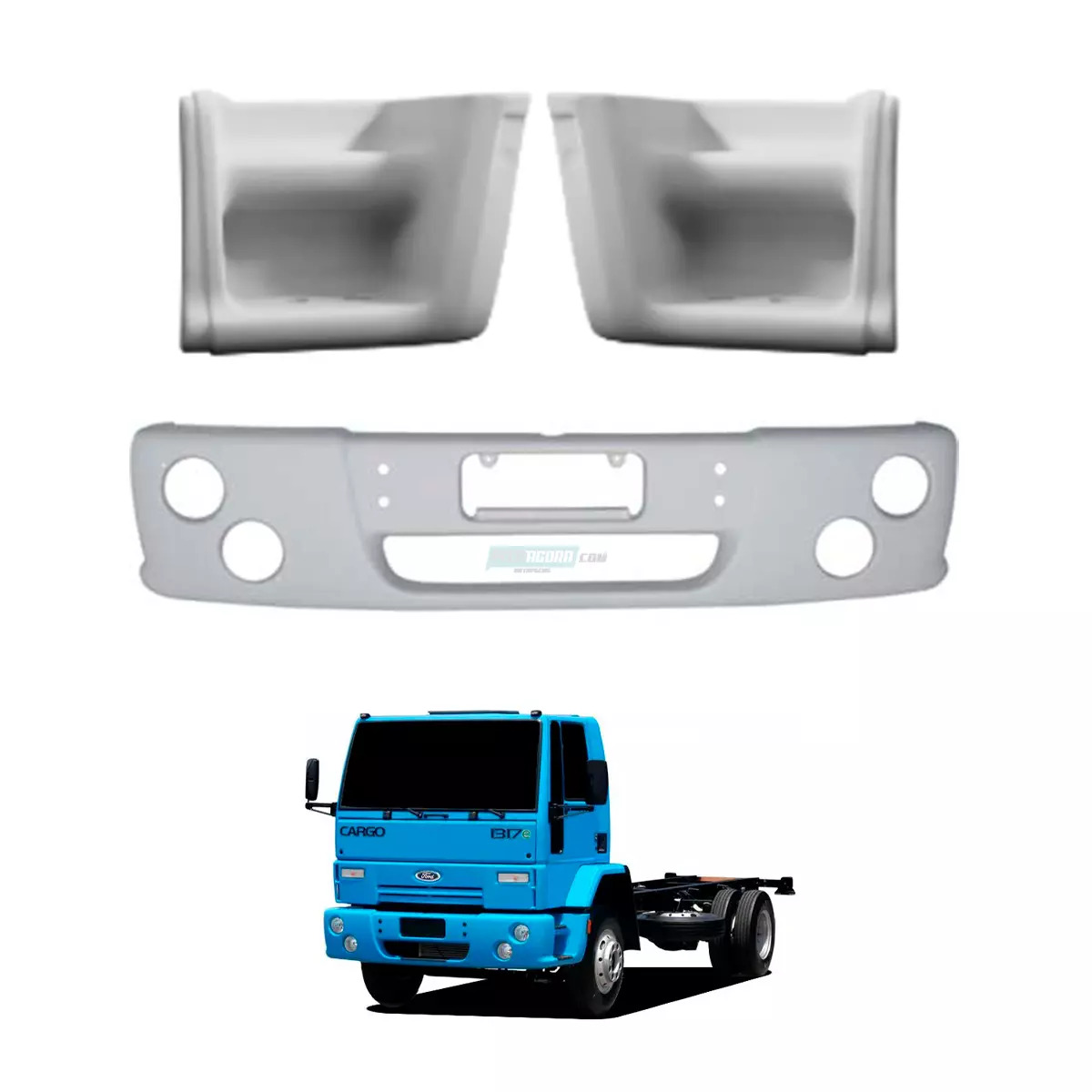 PARACHOQUE E PAR ESTRIBOS FORD CARGO 1317 1517 1717 2422 2428 FIBRA (K.1C4568200