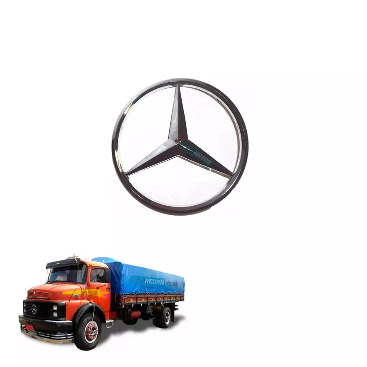EMBLEMA ESTRELA GRADE 255MM MB 1113 1313 1314 LS1924 LS1930 ATEGO ATE 2012 DESIG