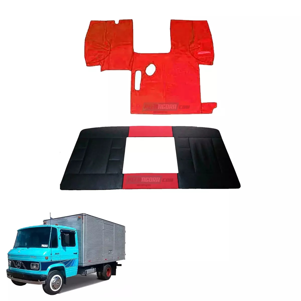 KIT TAPETE VINIL + FORRO TETO SEM BOLSA VERMELHO MB 608 708 CAMINHAO MERCEDES BE