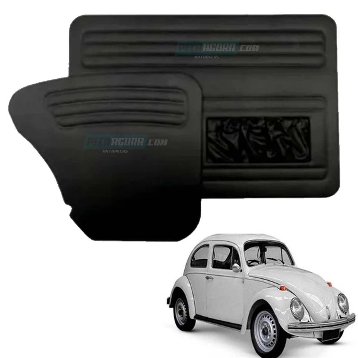 FORRACAO PORTA + LATERAL TRASEIRA PRETO C/BOLSA FUSCA ATE 77 69 70 71 72 73 74 7