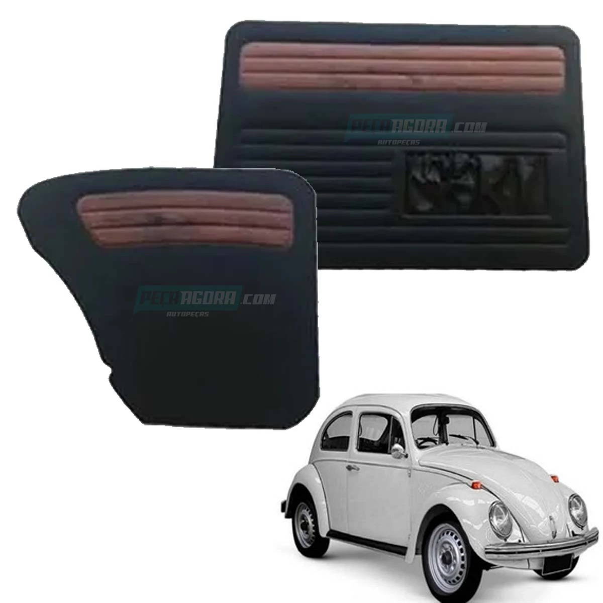 FORRACAO PORTA + LATERAL TRASEIRA PRETO JACARANDA C/BOLSA FUSCA ATE 77 69 70 71 