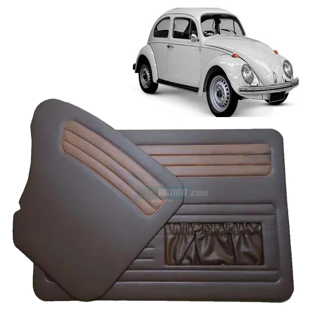 FORRACAO PORTA + LATERAL TRASEIRA MARROM JACARANDA C/BOLSA FUSCA ATE 77 69 70 71