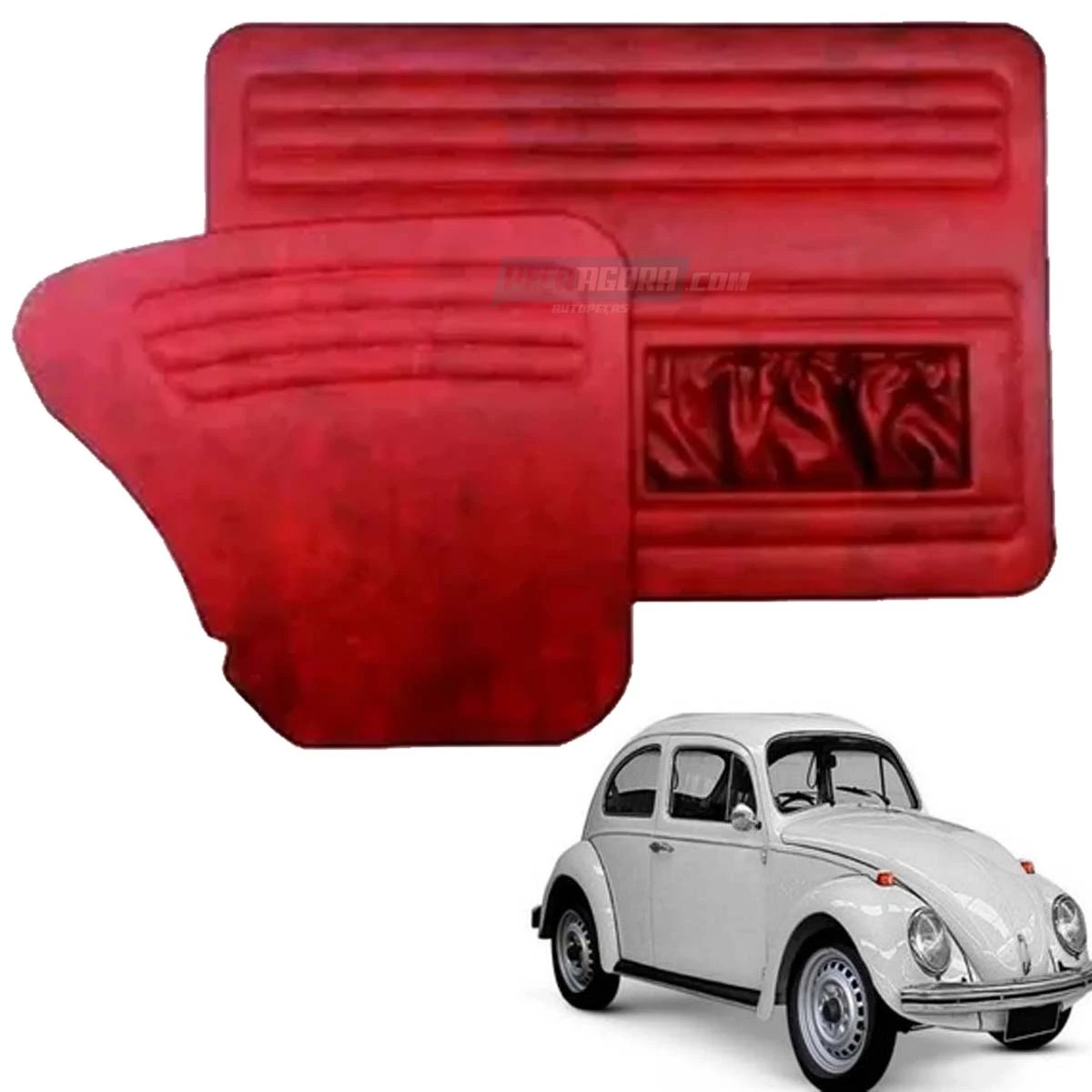 FORRACAO PORTA + LATERAL TRASEIRA VERMELHO C/BOLSA FUSCA ATE 77 69 70 71 72 73 7