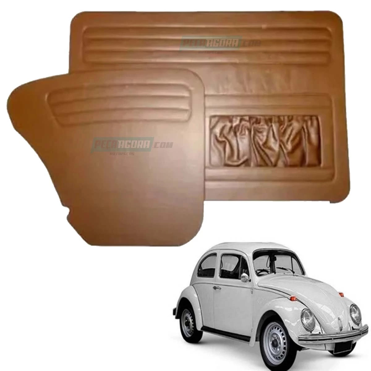 PORTA FORRACAO MAIS LATERAL TRASEIRA MARROM COM BOLSA FUSCA ATE 77 69 70 71 72 7