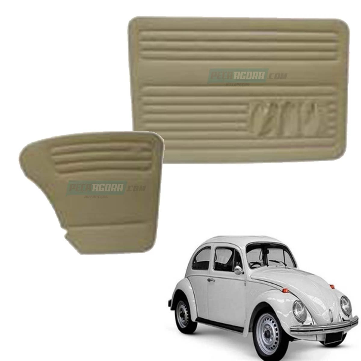 FORRACAO PORTA + LATERAL TRASEIRA BEGE C/BOLSA FUSCA ATE 77 69 70 71 72 73 74 75