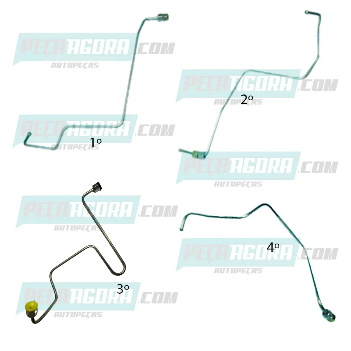 KIT 4 TUBO INJETOR CILINDRO MWM 229 TD 4 CILINDROS VW 7110S TURBO (TL7130301-TL7
