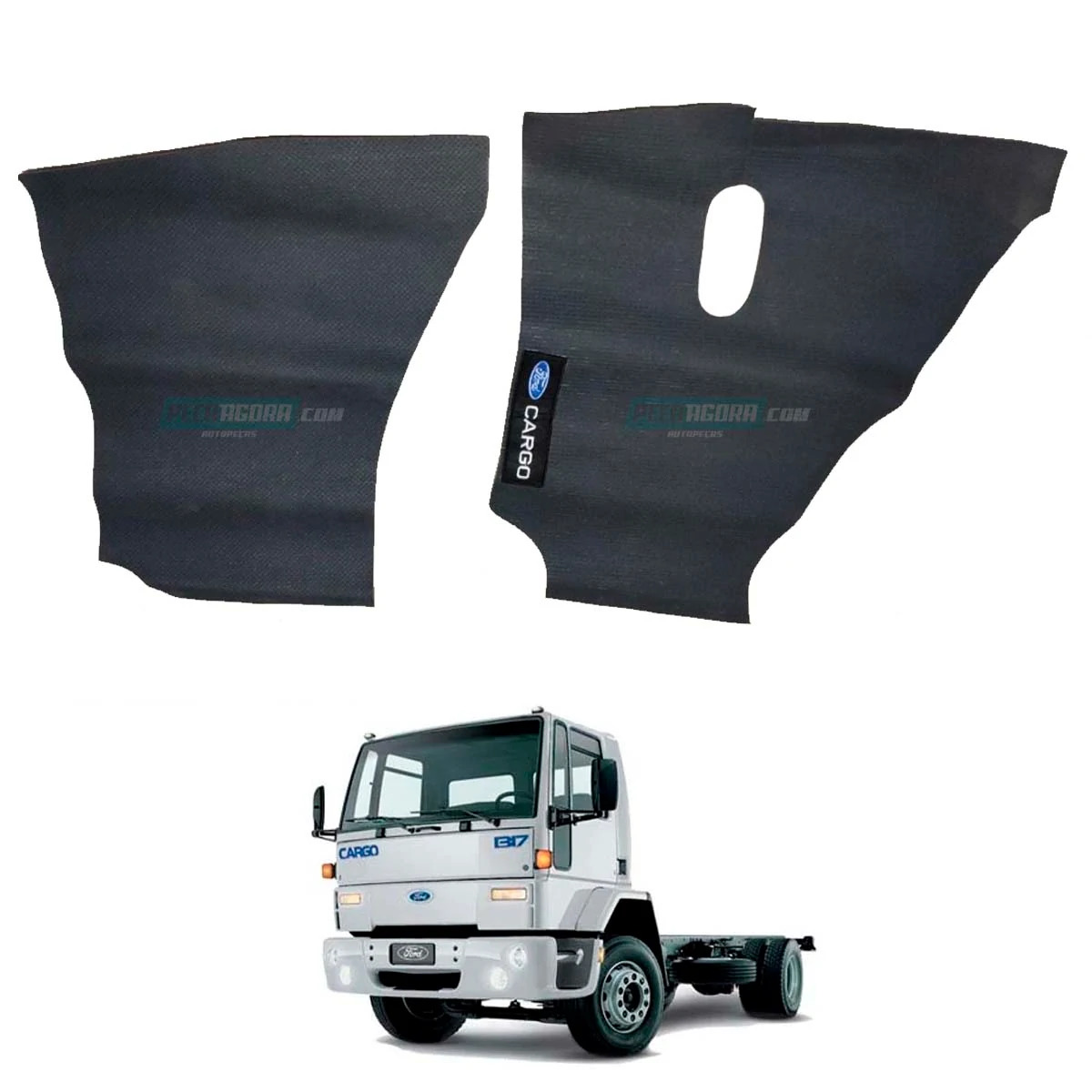 TAPETE FORD CARGO BORRACHA TEXTURIZADO 2 PECAS COM NOME COM LOGO (M138446)