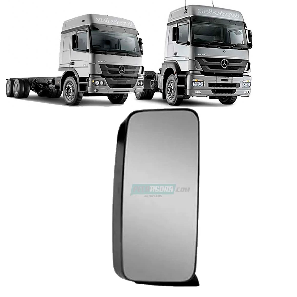 ESPELHO RETROVISOR MB AXOR ATEGO 2014 A 2020 DIREITO COM DESEMBACADOR SEM BRACO 