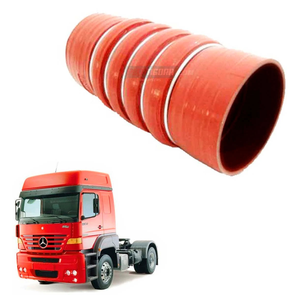 MANGUEIRA INTERCOOLER LADO QUENTE 86X200MM MB 1938 1938S 1944S ATEGO TODOS AXOR 