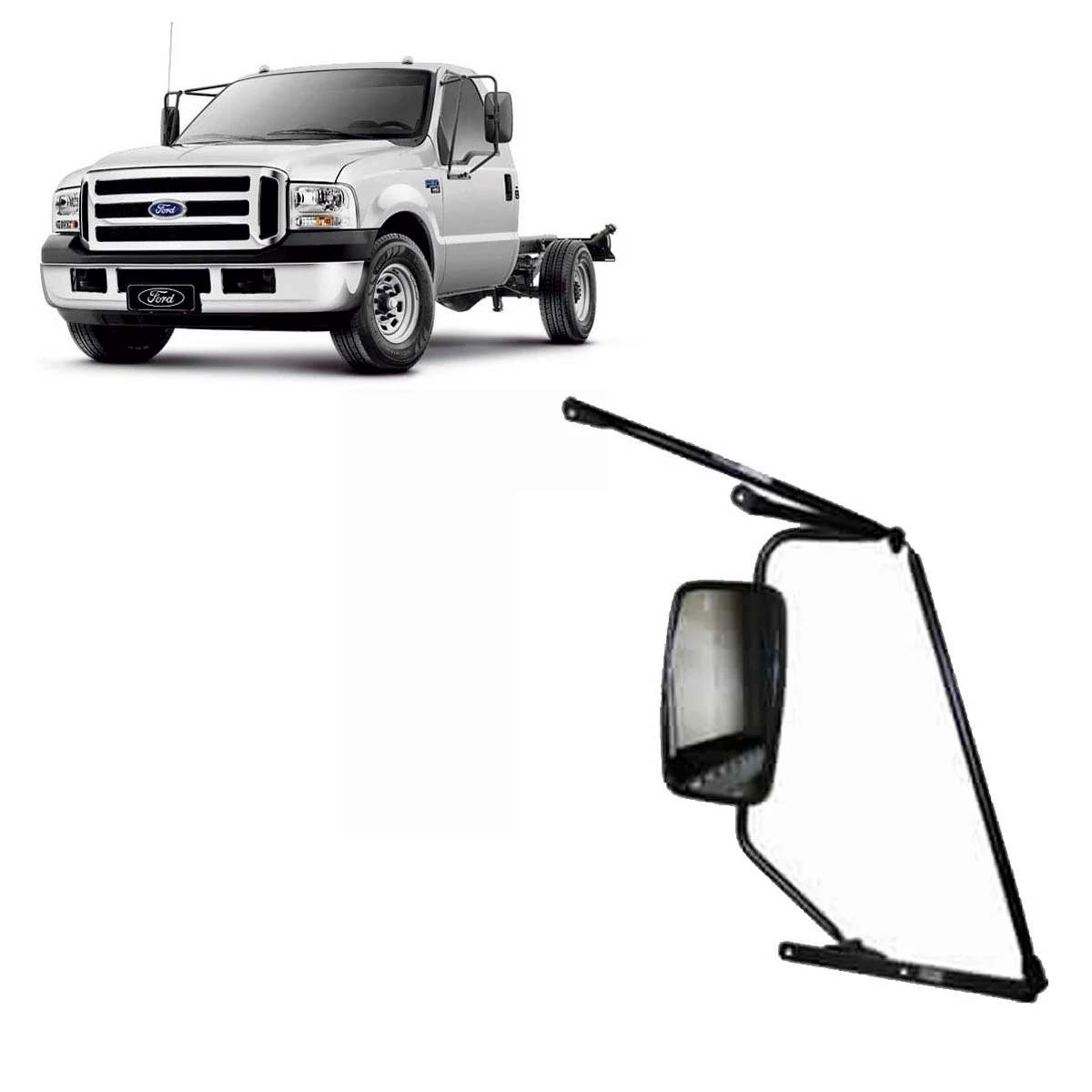 ESPELHO RETROVISOR LE COMPLETO FORD F350 F4000 - 1998... (XC3517683EBYGA)