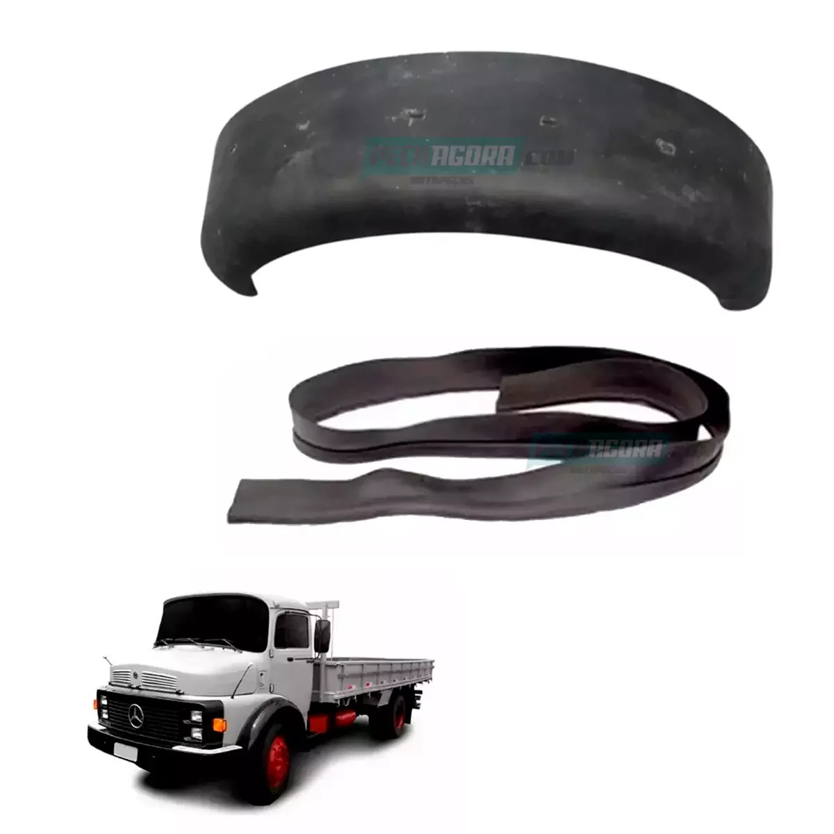 KIT PARALAMA FIBRA PRETO BORRACHA DEBRUM ESQUERDO MB 1113 1313 1518 2013 (K.3448