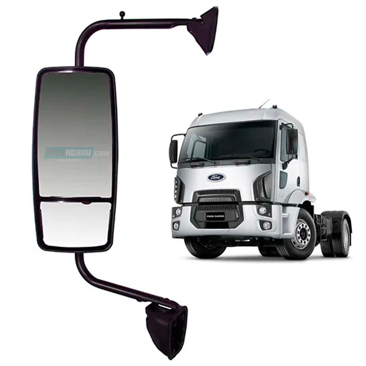 ESPELHO RETROVISOR LE BIPARTIDO MANUAL CONVEXO FORD NOVO CARGO 1317 1517 1717 17