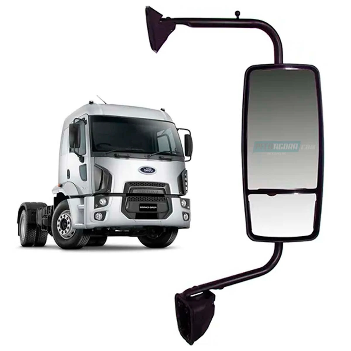 ESPELHO RETROVISOR LD BIPARTIDO MANUAL CONVEXO FORD NOVO CARGO 1317 1517 1717 17
