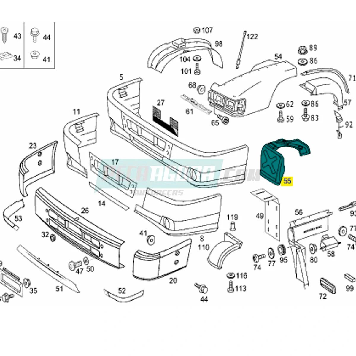 CAIXA DE RODA MB ATRON 2324 LADO ESQUERDO (3848807061)