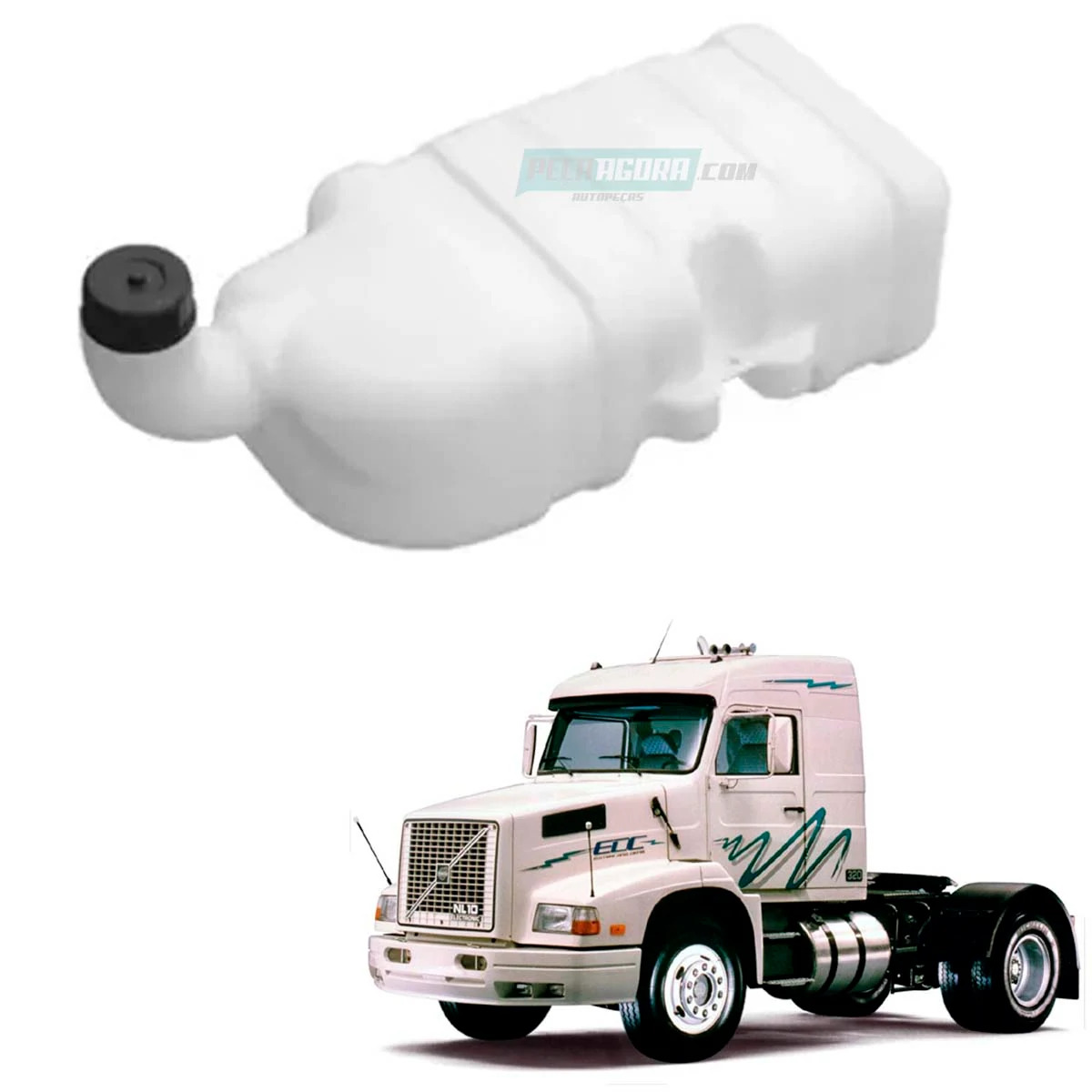 RESERVATORIO AGUA LIMPADOR PARABRISA VOLVO NL10 NL12 EDC COM TAMPA SEM BOMBA (81