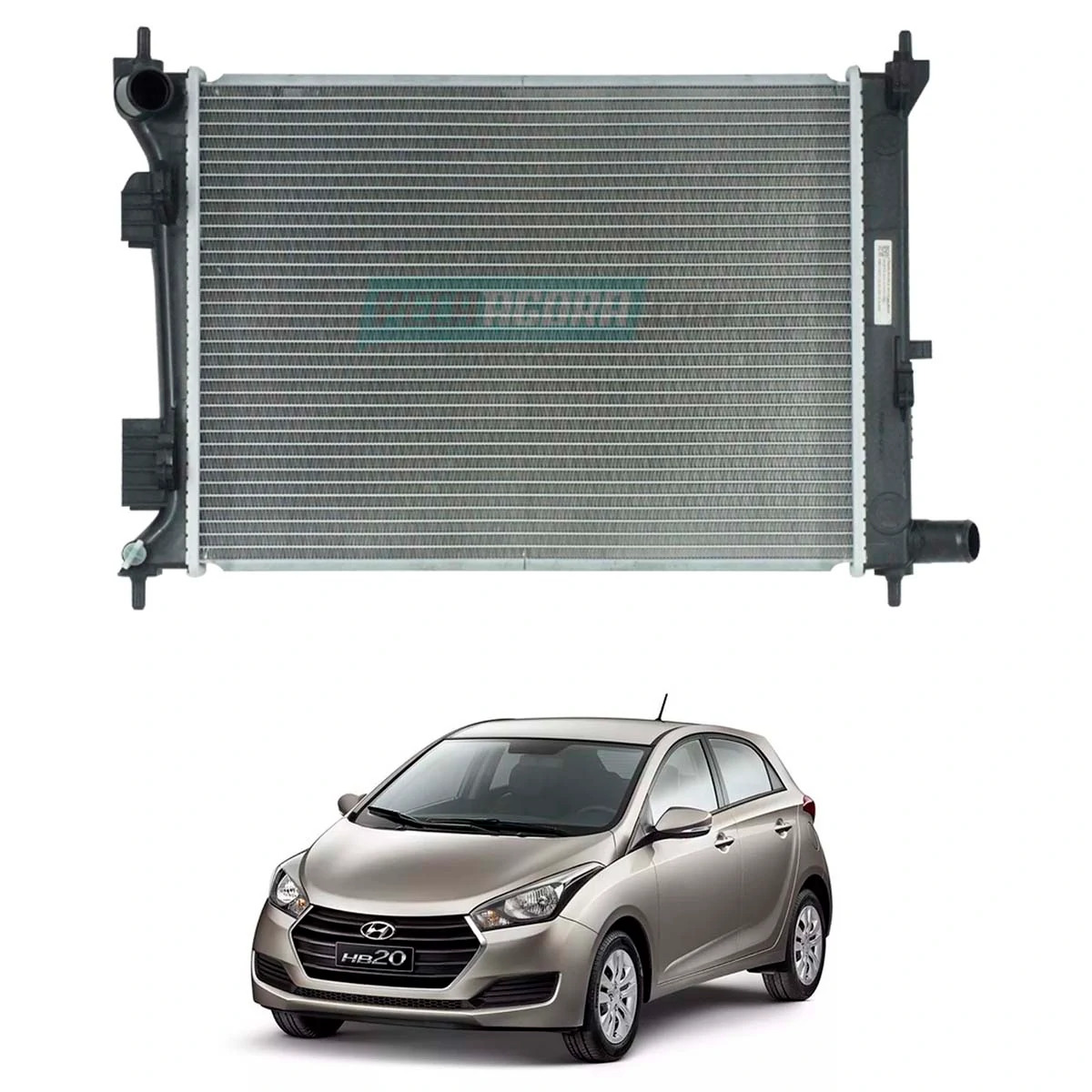 RADIADOR DE AGUA HB20 1.0 1.6 FLEX 12 A 19 HYUNDAI (RMM1129HY)