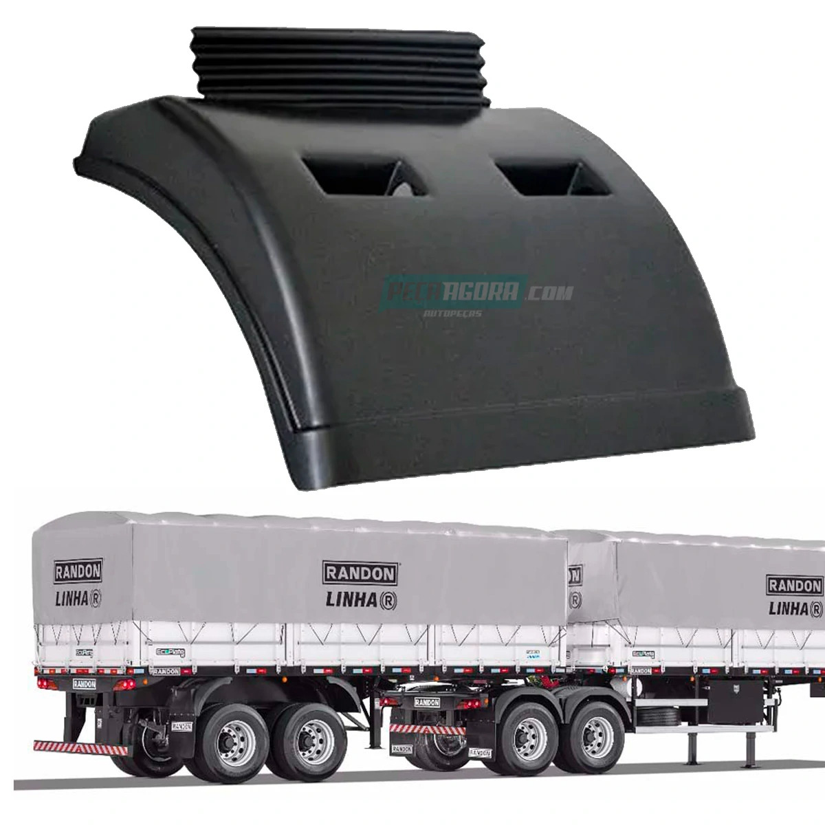 MEIO PARALAMA CARRETAS RANDON ANTIGA ATE 2008 DIANT ESQ TRAS DIR PLASTICO INJETA