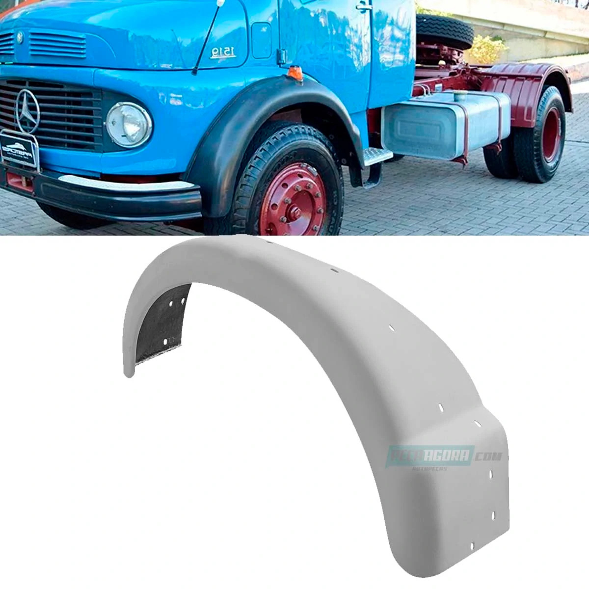 PARALAMA ESQ CABINE MB 1519 1525 FIBRA SEM BASE LANTERNA (3448810803,)