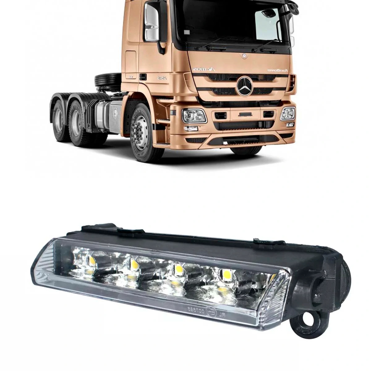 FAROL AUXILIAR DIREITO MB ACTROS LUZ DIURNA MERCEDES BENZ (9608201056.)