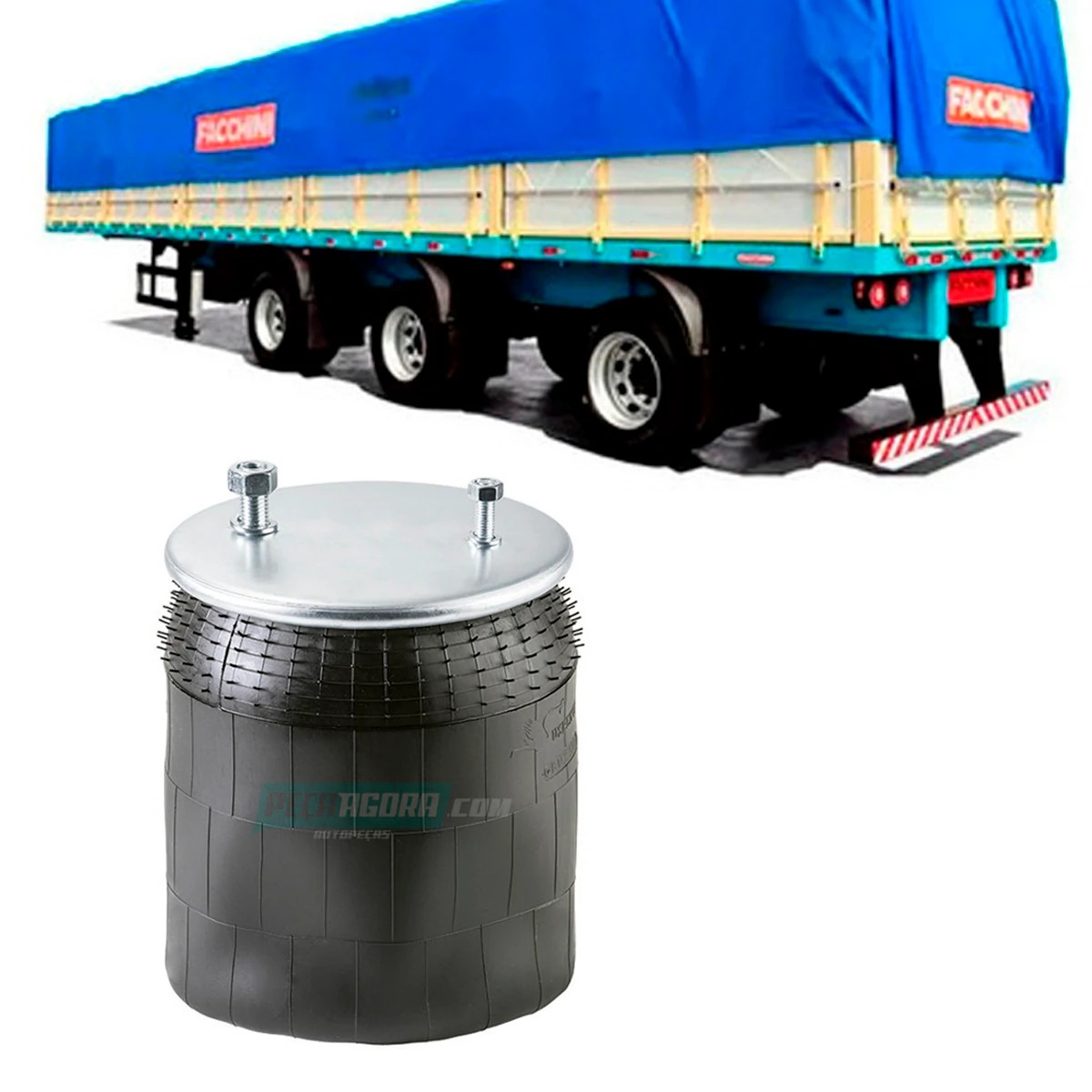 MOLA PNEUMATICA EIXO CARRETA FACCHINI ATE 2005 ALTURA MAX 555MM ALTURA MIN 216MM