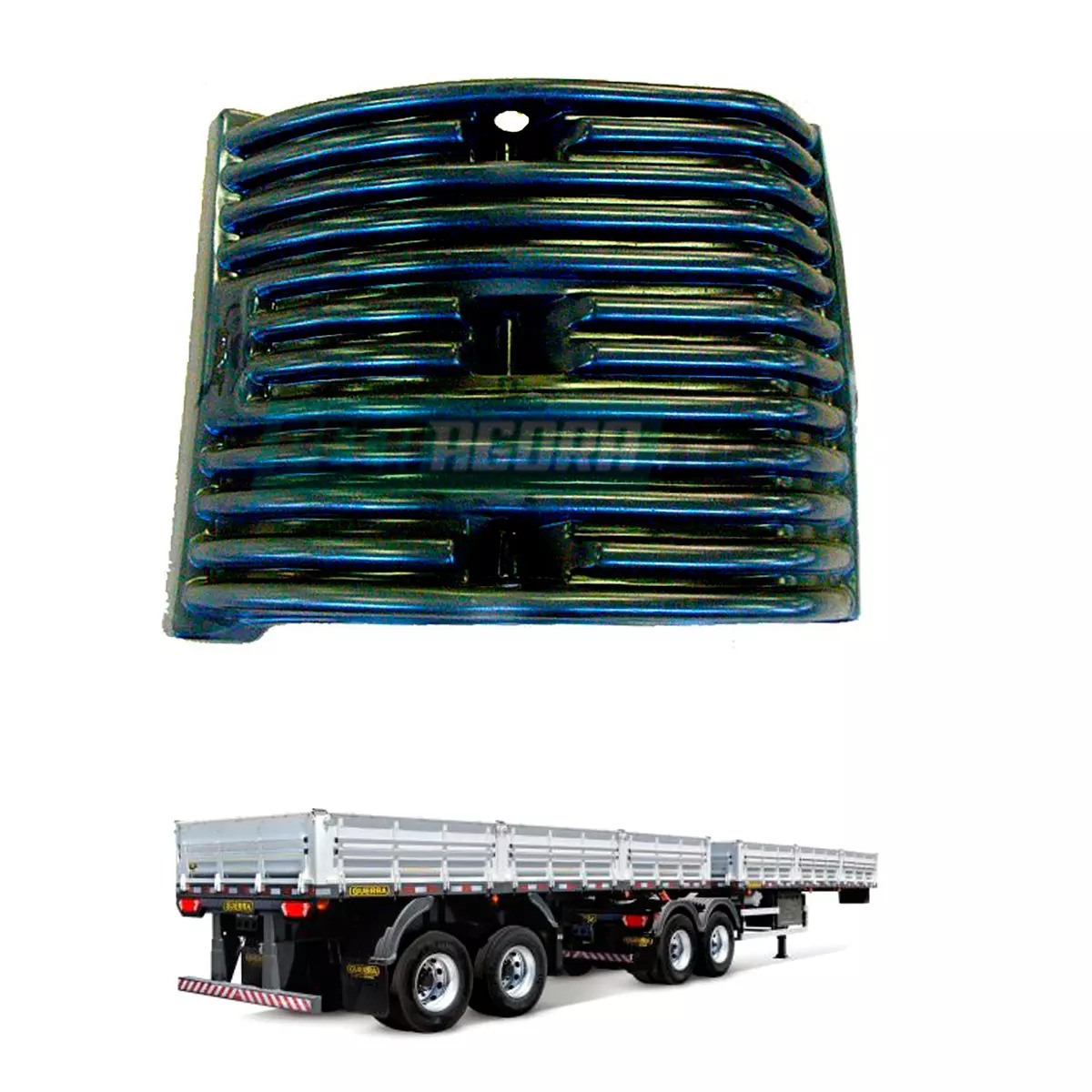 MEIO PARALAMA CARRETA E BITREM GUERRA TRASEIRO DIREITO PLASTICO REFORCADO (50010