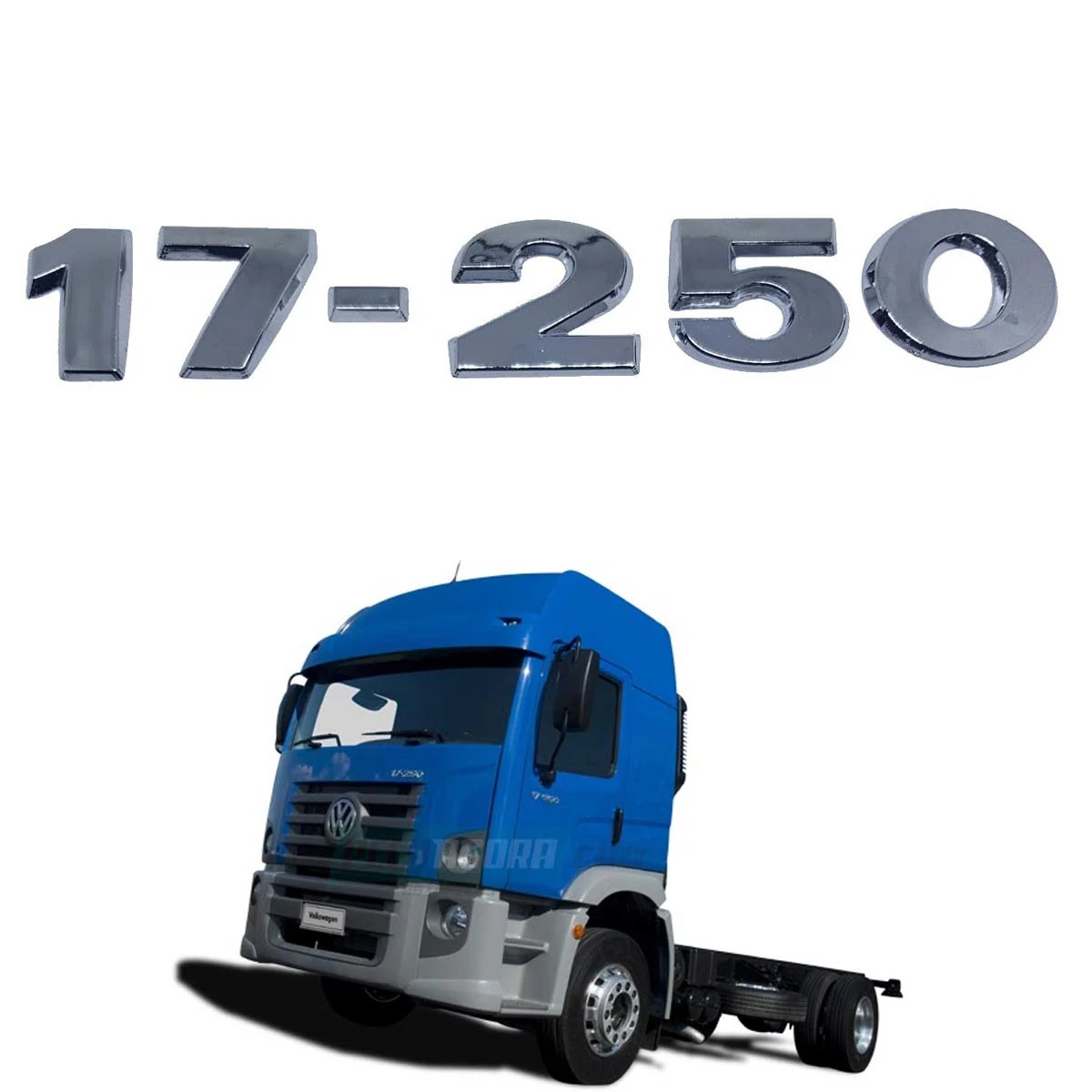EMBLEMA 17-250 CROMADO VW CONSTELLATION VOLKSWAGEN 2012 EM DIANTE (MODEMBL17250)