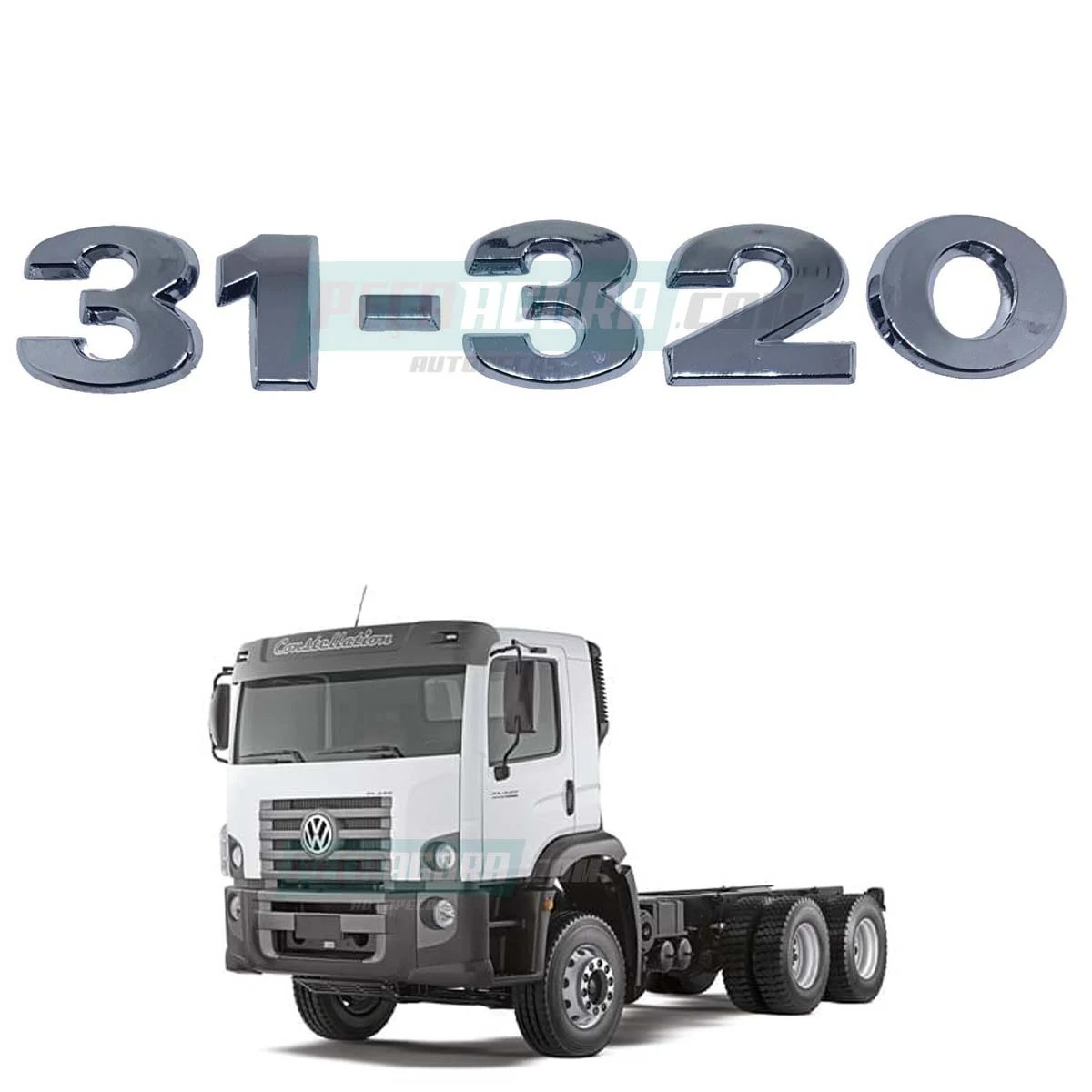 EMBLEMA 31-320 CROMADO VW CONSTELLATION 31320 VOLKSWAGEN 2012 EM DIANTE (K.MODEM