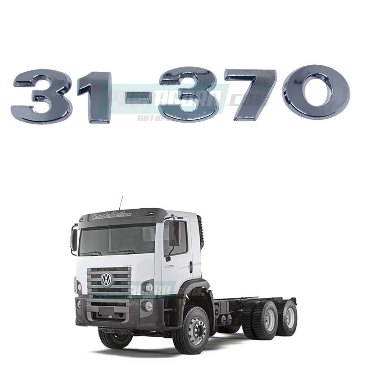 EMBLEMA 31-370 CROMADO VW CONSTELLATION 31370 VOLKSWAGEN 2012 EM DIANTE (MODEMBL