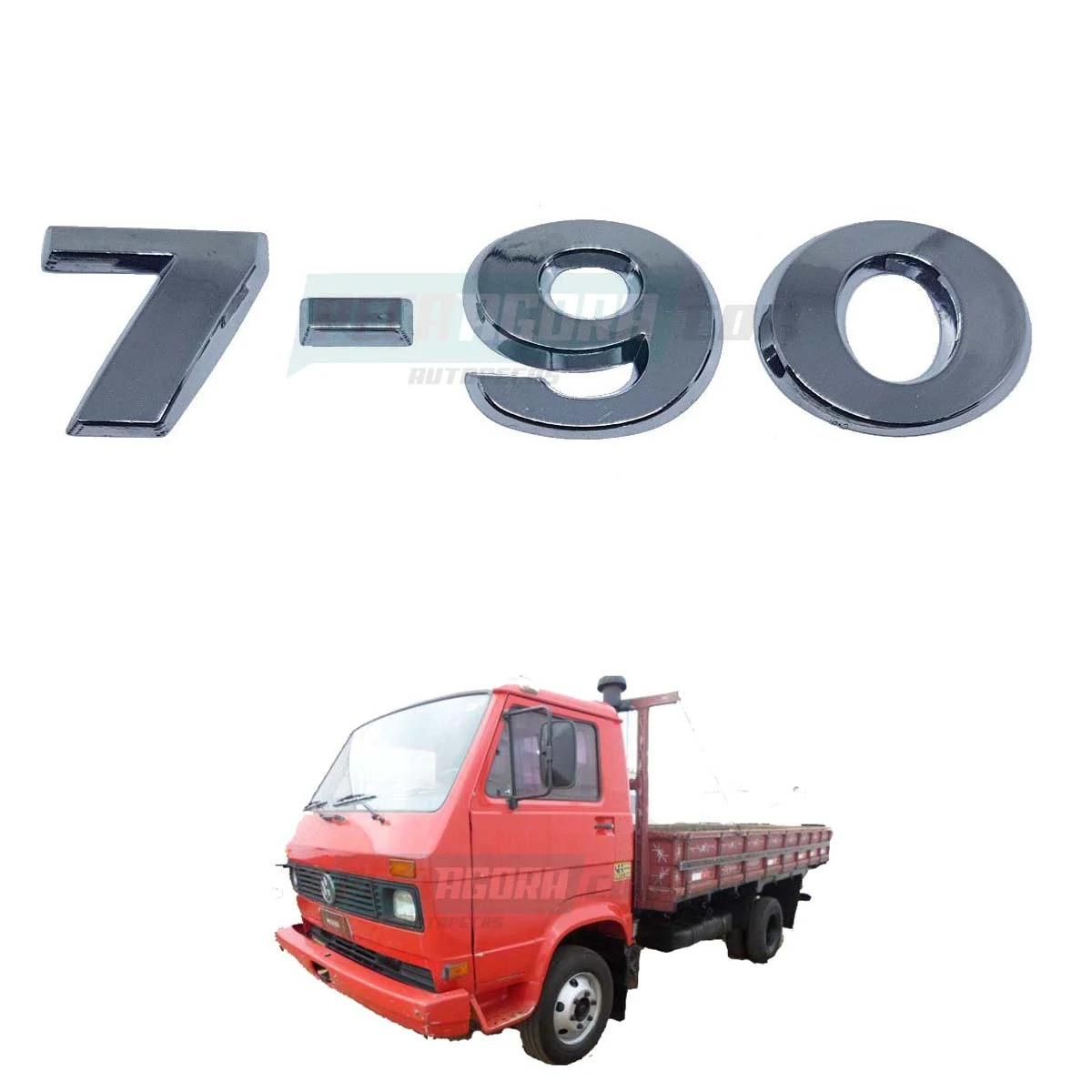 EMBLEMA 7-90 CROMADO VW 790 VOLKSWAGEN 2012 EM DIANTE (MODEMBL790)