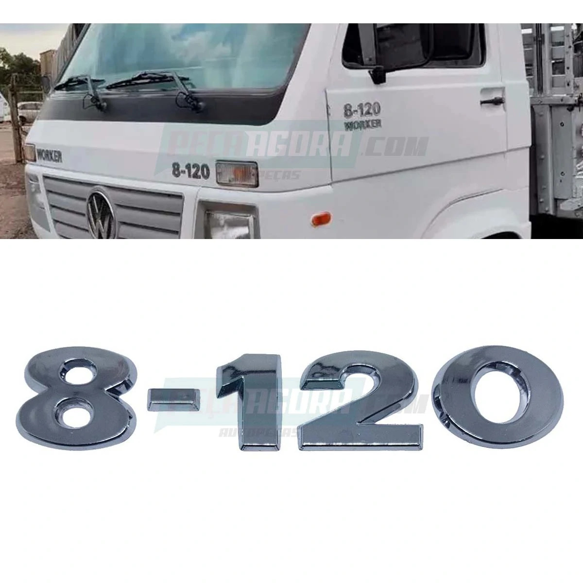 EMBLEMA 8-120 VW WORKER 8120 VOLKSWAGEN  2012 EM DIANTE (MODEMBL8120)