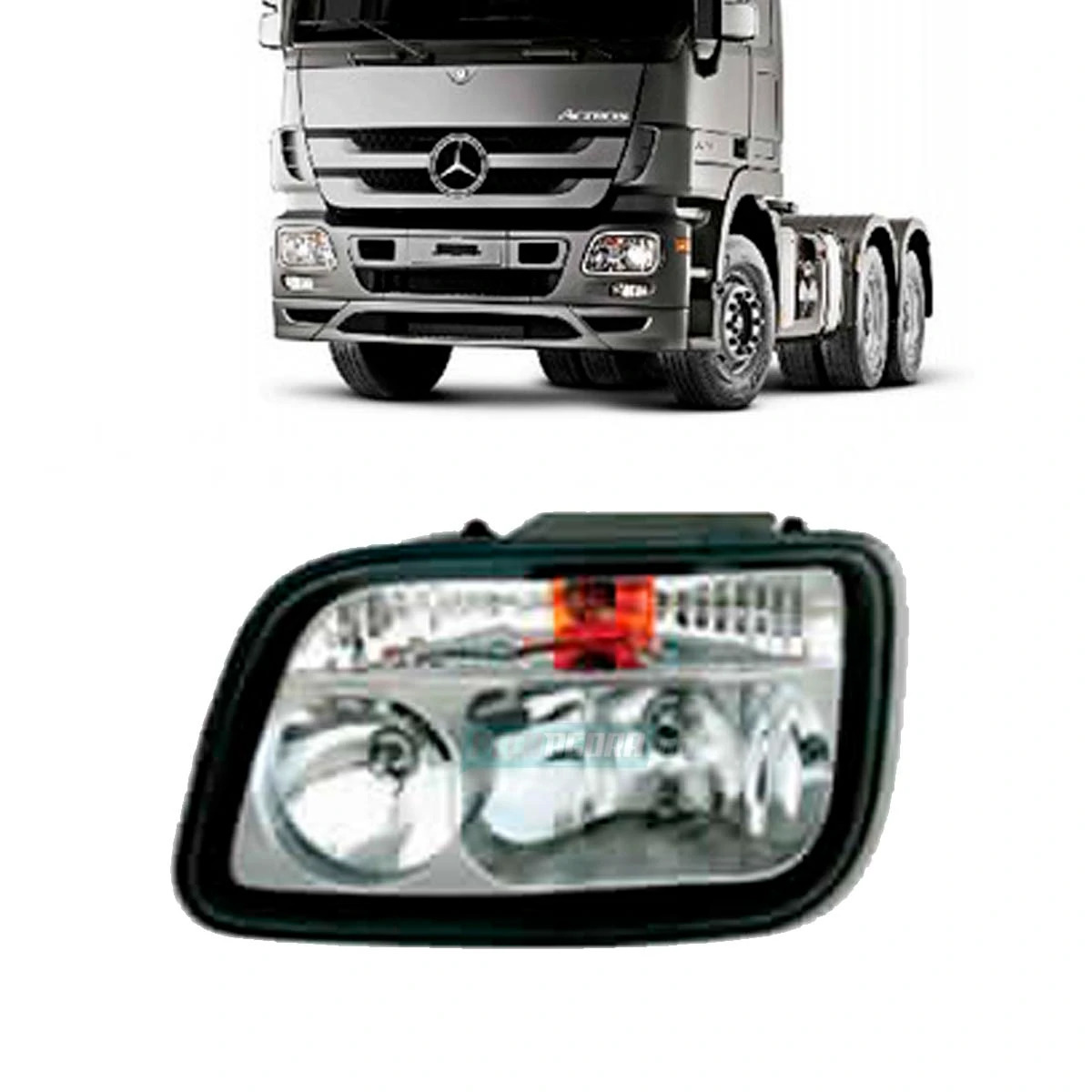 FAROL PRINCIPAL ESQUERDO MB ACTROS 2646 4140 FORA ESTRADA  (9438200161-0313033)