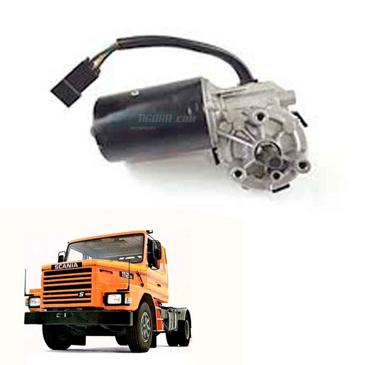 MOTOR LIMPADOR PARABRISA 24V SCANIA 112 113 (1677081-9390453071-1958048)