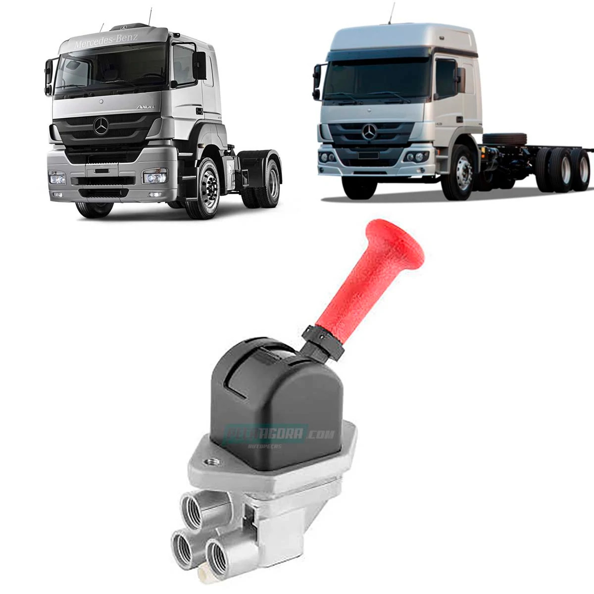 MANECO VALVULA FREIO MAO MB ATEGO 1315 1418 1518 1718 AXOR 2425 2 SAIDAS 16MM SE