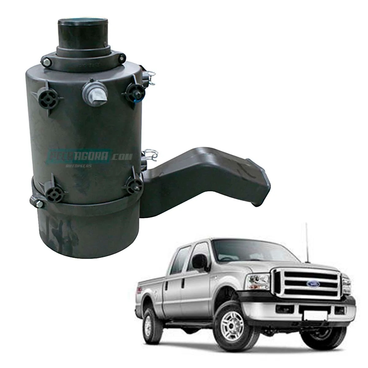 CONJUNTO FILTRO AR COMPLETO COM ELEMENTO FORD F250 ANO 06 A 11 (6C359600AB)