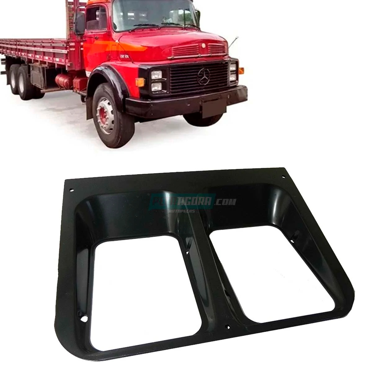 MOLDURA FAROL DIR ESQ MB 1113 1313 1513 2013 2213 1934 1932 CARA PRETA (33169801