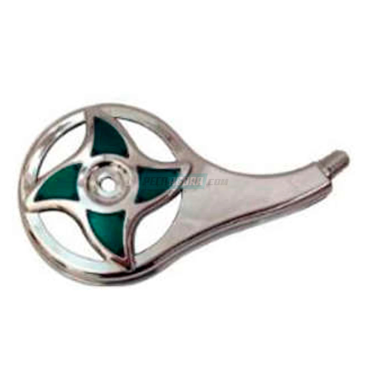 CALOTINHA CROMADA PLASTICA ESTRELA VERDE DIREITA RODOAR TOP (456605])