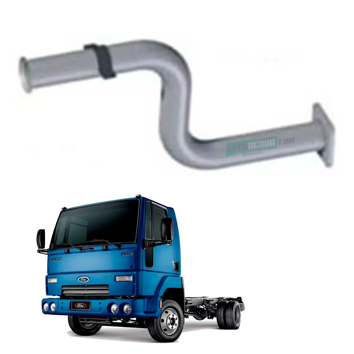 TUBO DIANTEIRO DO ESCAPAMENTO FORD CARGO 815E MOTOR CUMMINS ISB 4CIL (4C455246BB
