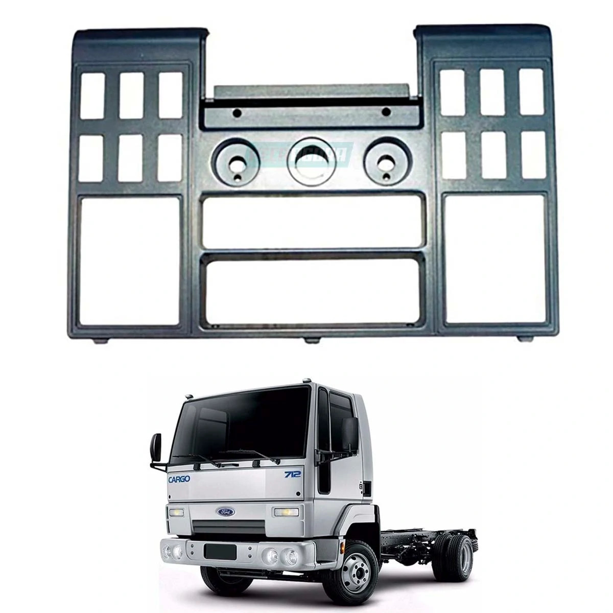 PAINEL RADIO CINZA GRAFITE FORD CARGO ANO 1995 A 2011 TODOS (1C4510B838AA-1C4510