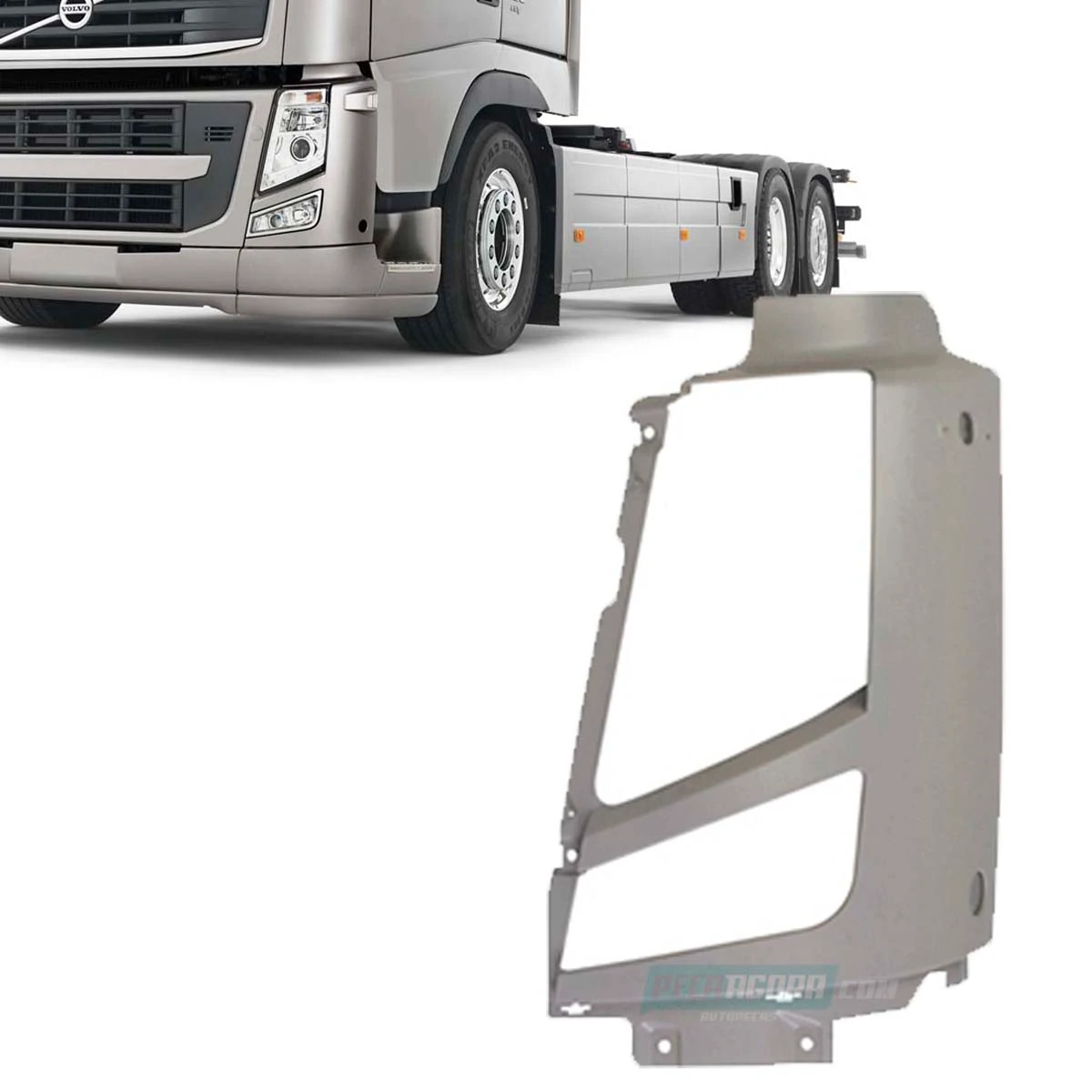 MOLDURA ACABAMENTO FAROL ESQUERDO VOLVO FH FM 2009... (82076158-21478759-KVV03-0