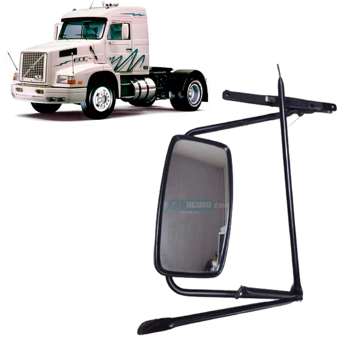 ESPELHO RETROVISOR COMPLETO LE ESQUERDO VOLVO NL12 410 1996 EM DIANTE (8126373)