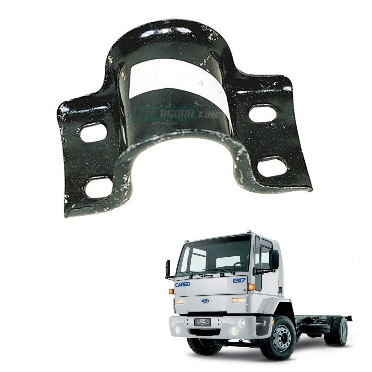 ABRACADEIRA BUCHA BARRA ESTABILIZADORA TRASEIRA ORIGINAL FORD CARGO 1215 1217 13