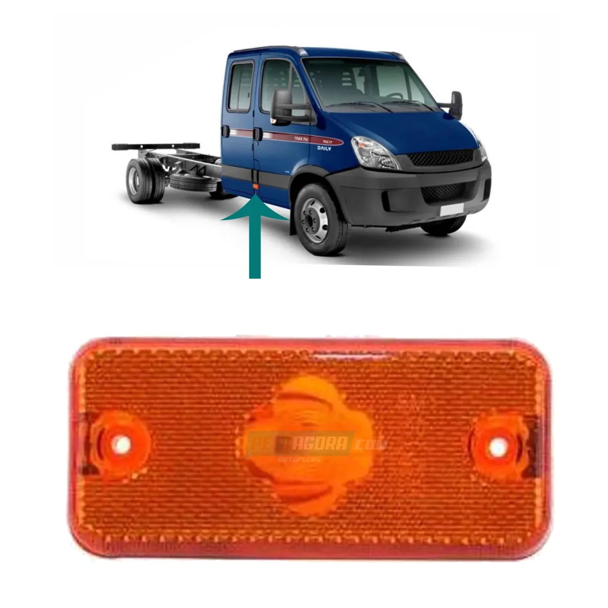 LANTERNA LATERAL PARA IVECO EUROTECH NOVA DAILY 2008 EM DIANTE (500308514-)