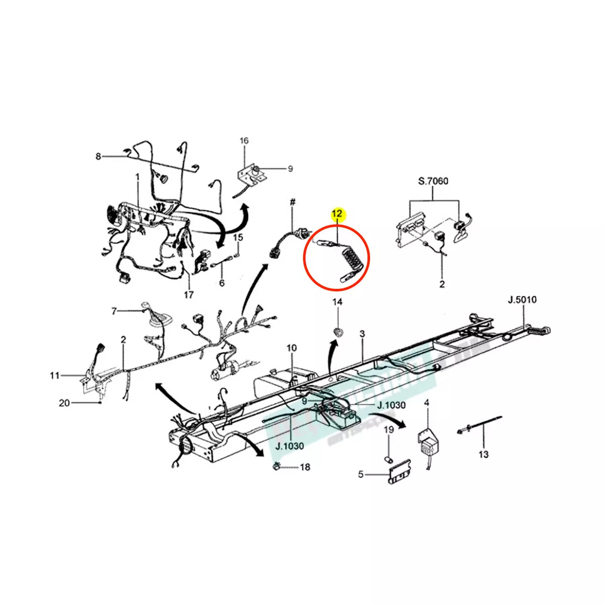 CHICOTE CONECTOR REBOQUE CARRETA FORD CARGO 1832E 4432E 4532E 2006 A 2010 3222 3