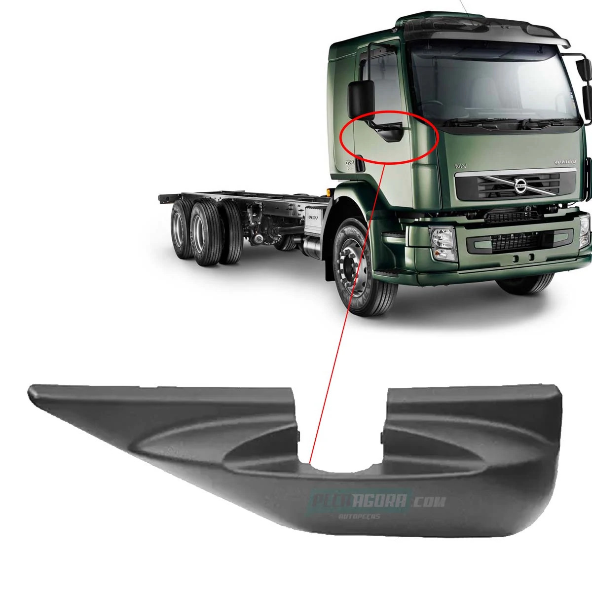 CAPA ACABAMENTO INFERIOR ESPELHO DIR VOLVO VM - SEM O CLIPS (20708230-203900520	