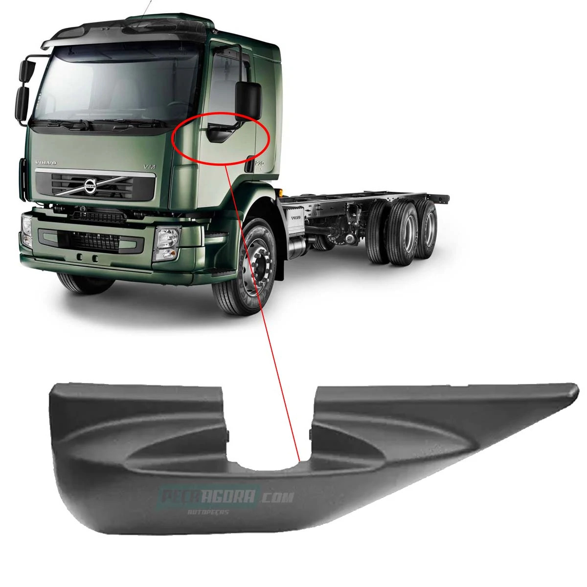 CAPA ACABAMENTO INFERIOR ESPELHO ESQUERDO VOLVO VM (20708110)