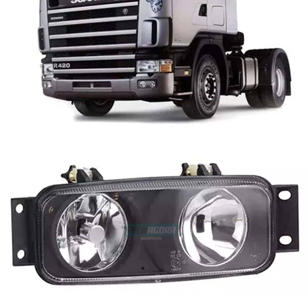 FAROL AUXILIAR MILHA ESQ PARA SCANIA SERIE 4 ESQUERDO SEM SOQUETE (1422991,)
