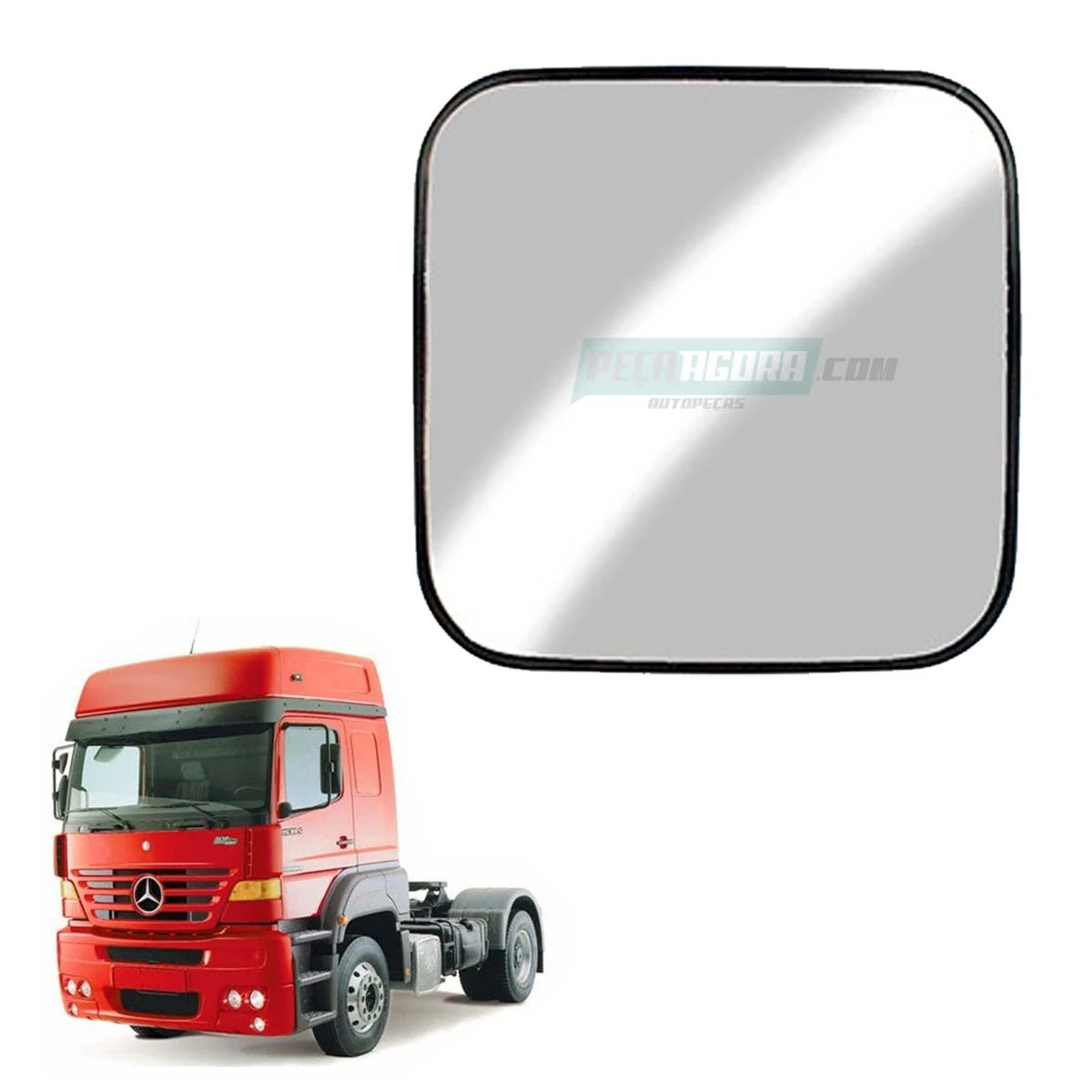VIDRO ESPELHO RETROVISOR MB 1938S CARA CHATA 1944S AUXILIAR C DESEMBACADOR 200X2